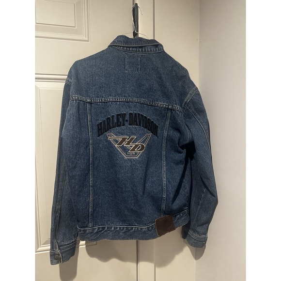 Harley-Davidson Other - Vintage Harley Davidson Biker Blues Denim Jacket Mens Biker Motorcycle M Coat
